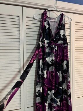 Purple Floral Maxi Dress